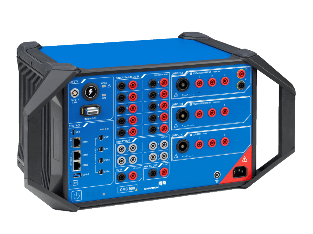 OMICRON CMC 500 protection relay test set with amplifier