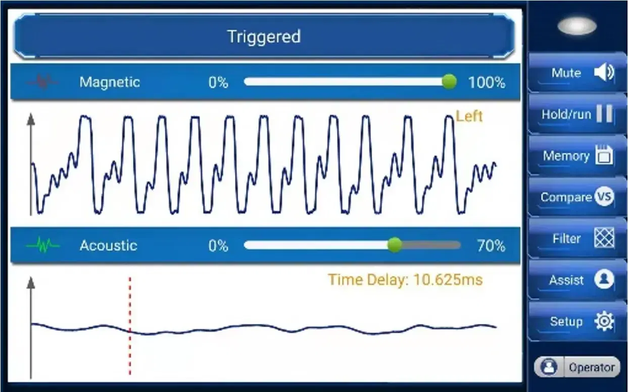 T-506 Waveform Analysis mode screen