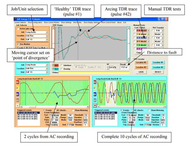 T-P23 master software TDR analysis screen